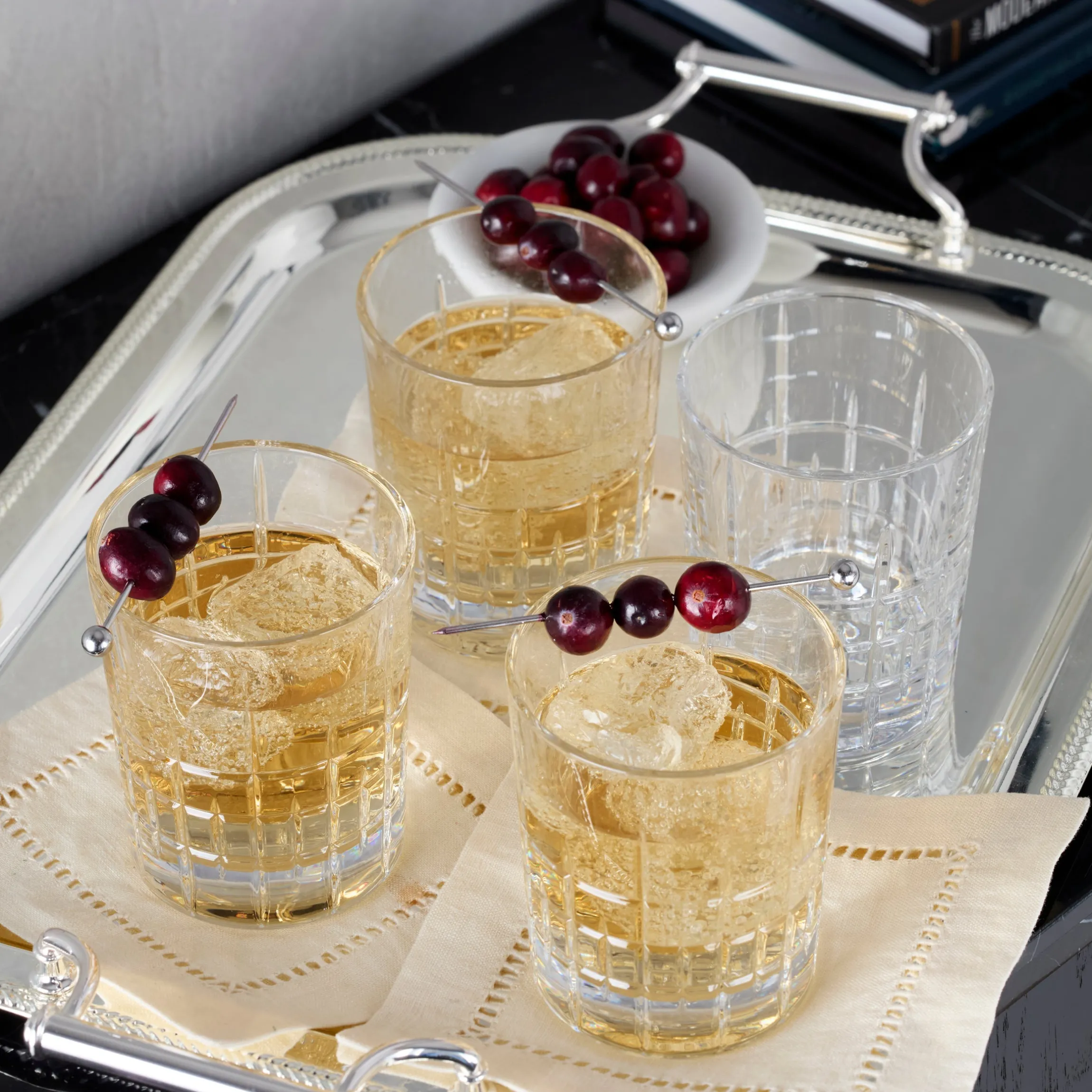 Deklan Crystal Double Old-Fashioned Glasses, Set of 4