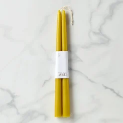 Dipped Citrine 12" Taper Candle, Set of 2