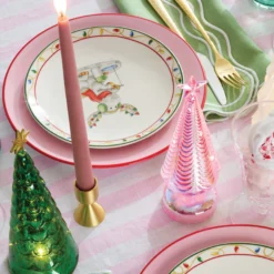 Dipped Rose 12" Taper Candle, Set of 2