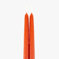 Dripless Vermillion 12" Taper Candles, Set of 2