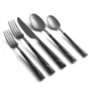 Eivin Mirror with Black Marble Handle 20-Piece Flatware Set