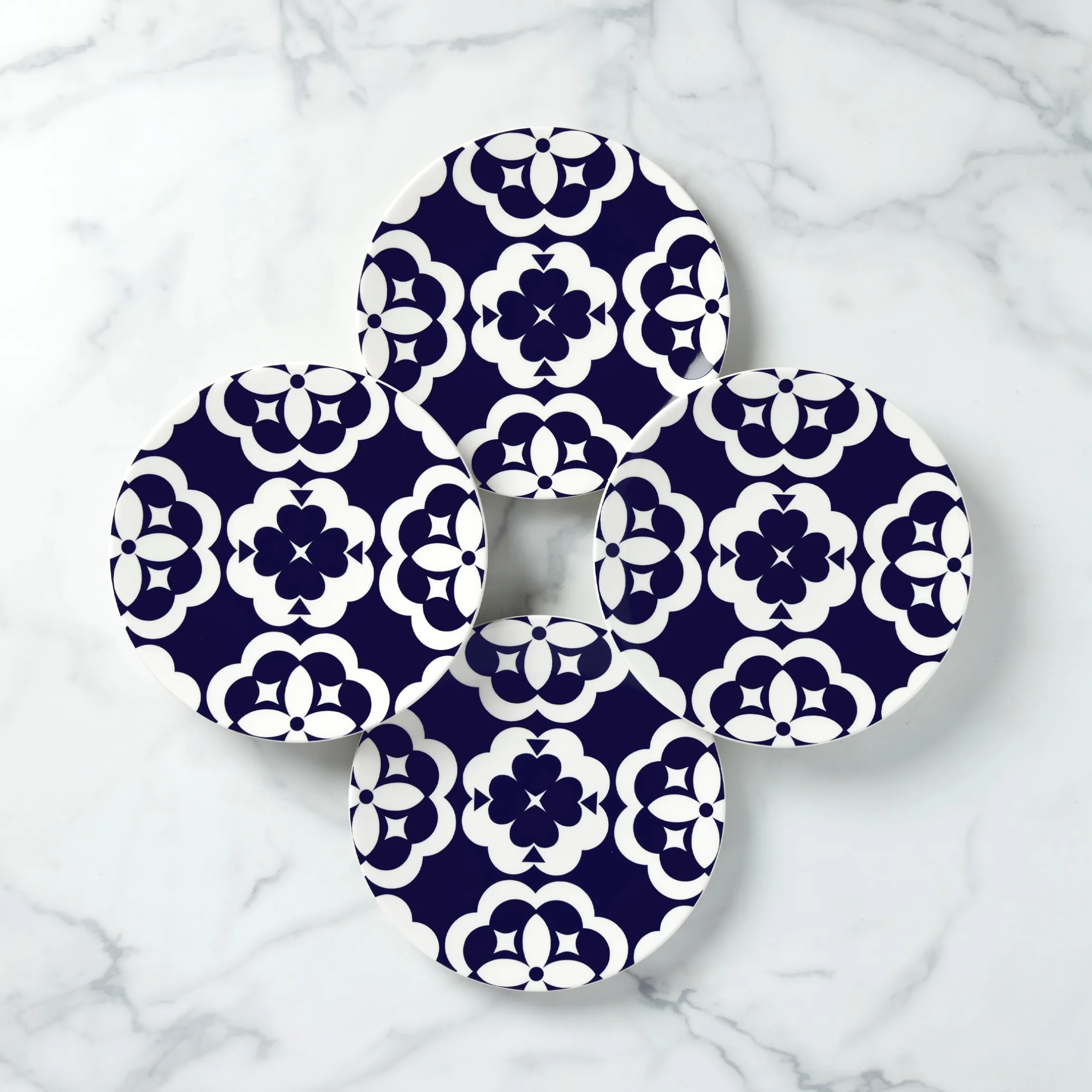 Elegant Geo Accent Plates, Set of 4
