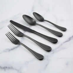 Eloquence Black Satin 20-Piece Flatware Set