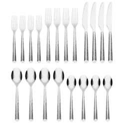 Elsa Hammered 20-Piece Flatware Set