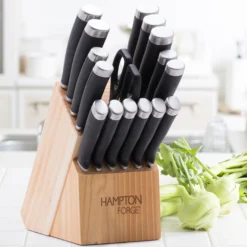 Epicure Black 17-Piece Cutlery Block Set