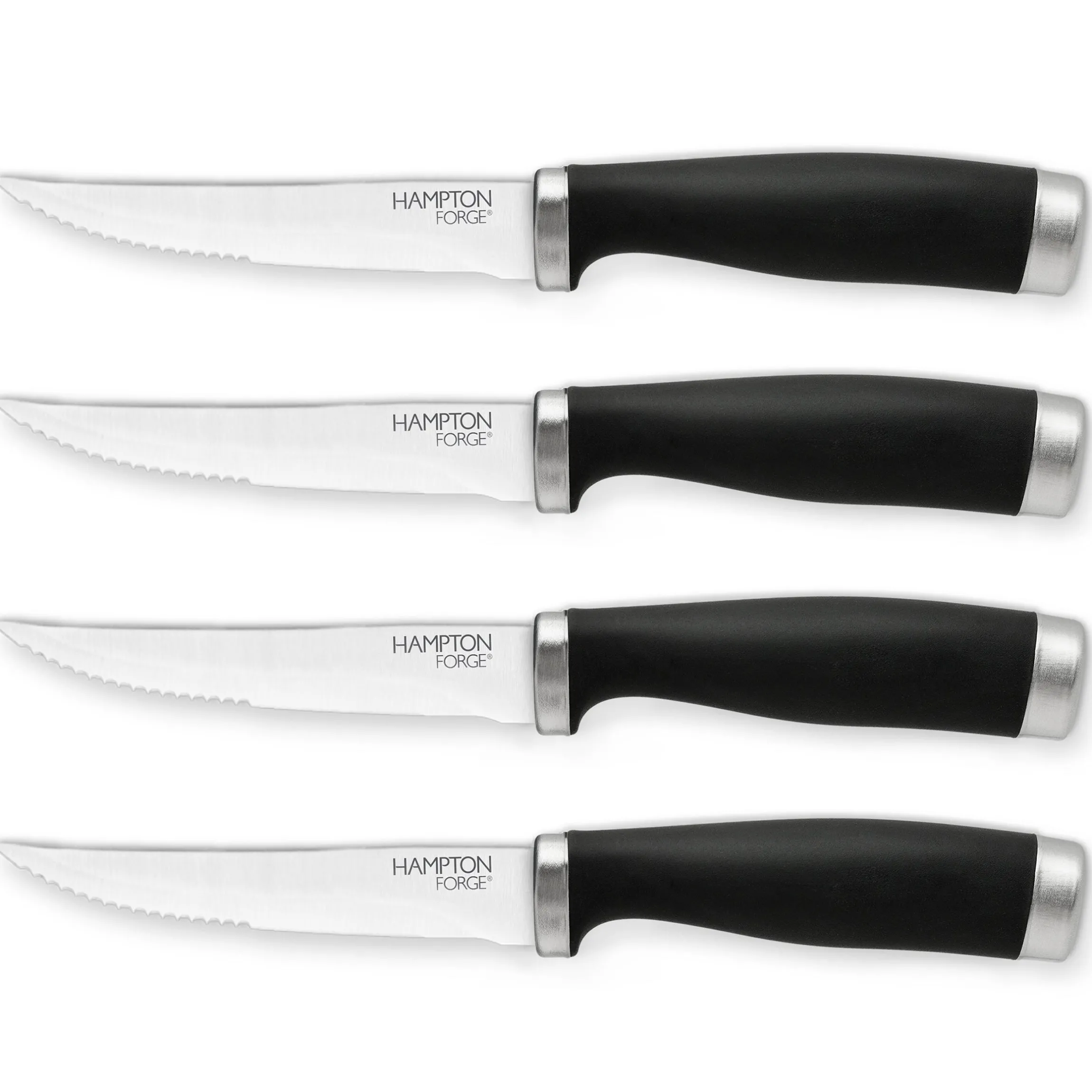 Epicure Black Steak Knives, Set of 4