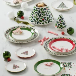 Evergreen Rim Accent Plates, Set of 4