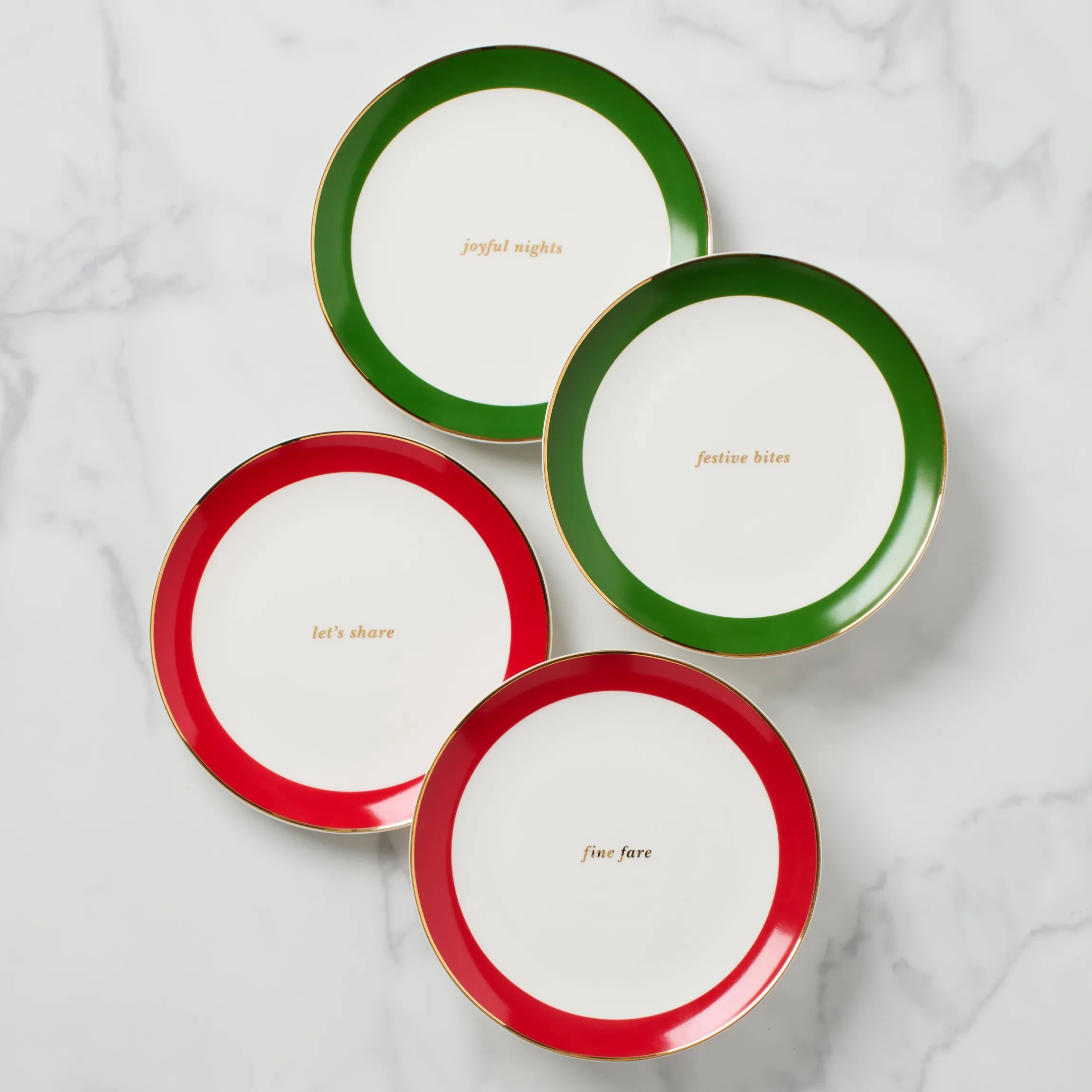 Evergreen Rim Accent Plates, Set of 4