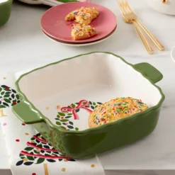 Evergreen Square Scallop Baking Dish