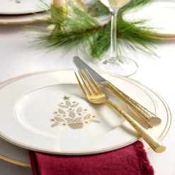 Federal Gold Tree Accent Plates, Set of 4