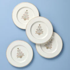Federal Gold Tree Accent Plates, Set of 4