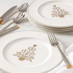 Federal Platinum Tree Accent Plates, Set of 4