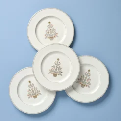 Federal Platinum Tree Accent Plates, Set of 4