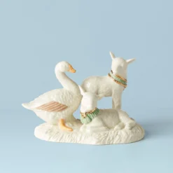 First Blessing Goose & Lambs Figurine
