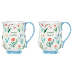 First Blooms Blue Mugs, Set of 2