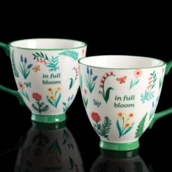 First Blooms Green Mugs, Set of 2