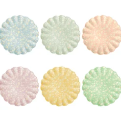 Floral Assorted Bamboo Large Plates, Set of 6