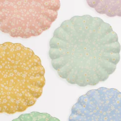 Floral Assorted Bamboo Large Plates, Set of 6
