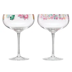 Floral Brights Coupe Glasses, Set of 2