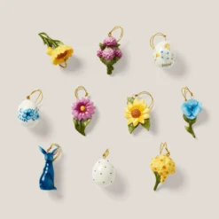 Floral Easter 10-Piece Mini Ornament Set