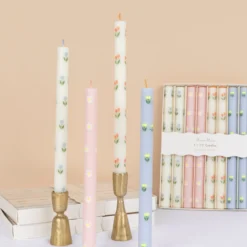 Floral Table Candles, Set of 8