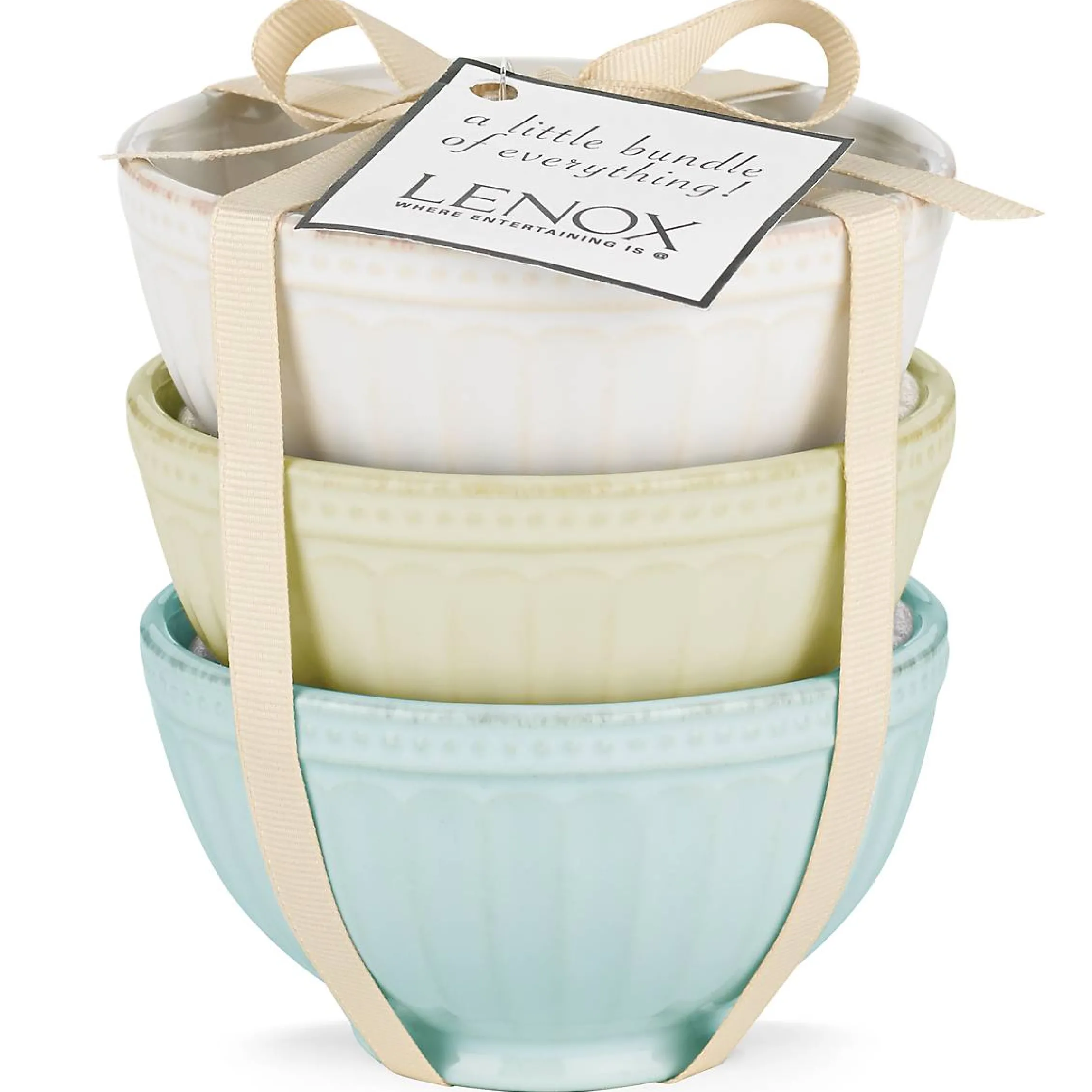 French Perle Groove Assorted Mini 3-Piece Bowl Set