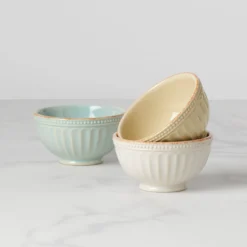 French Perle Groove Assorted Mini 3-Piece Bowl Set