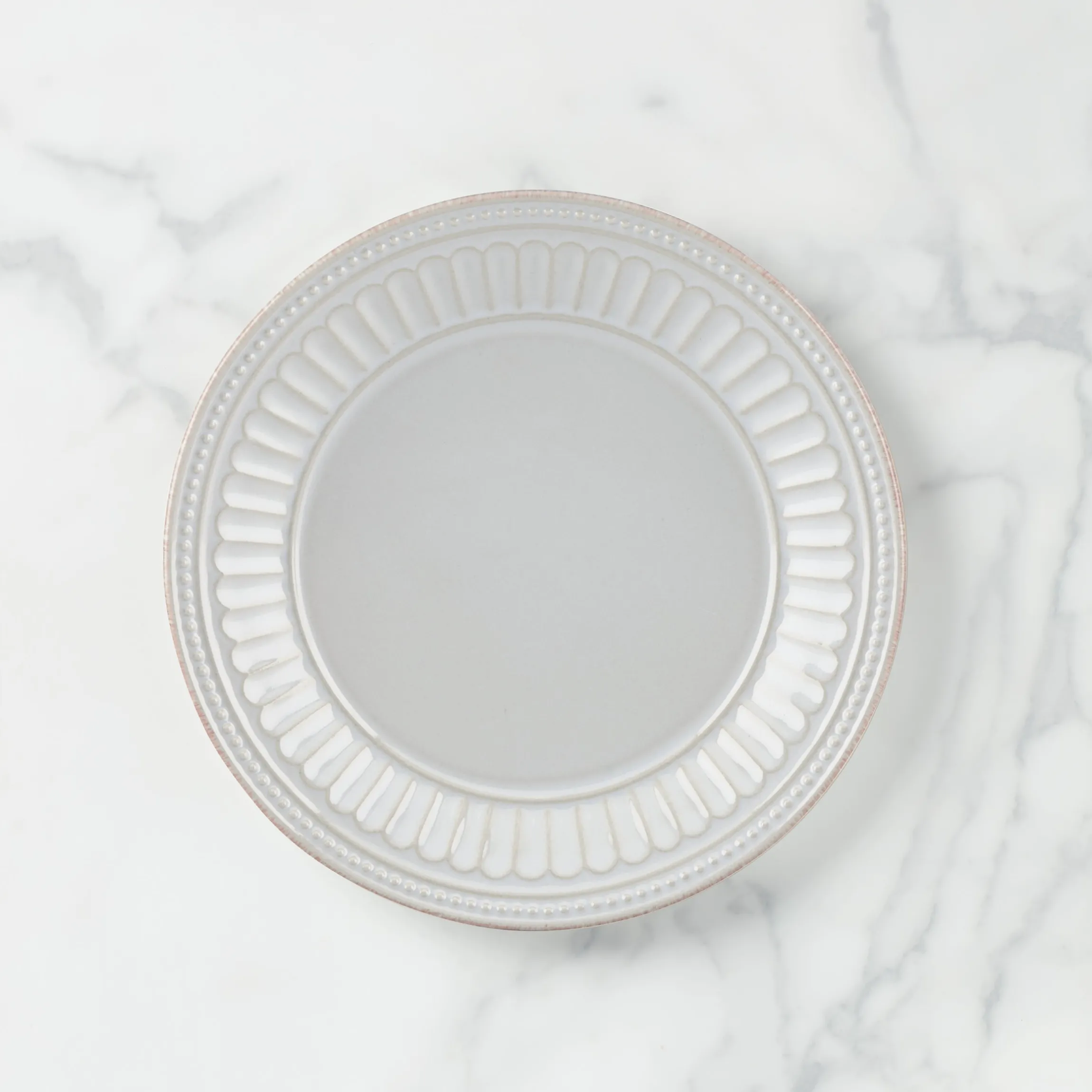 French Perle Groove Dove Dessert Plate