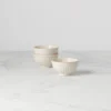 French Perle Groove White Mini 3-Piece Bowl Set