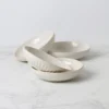 French Perle Groove White Pasta Bowls, Set of 4