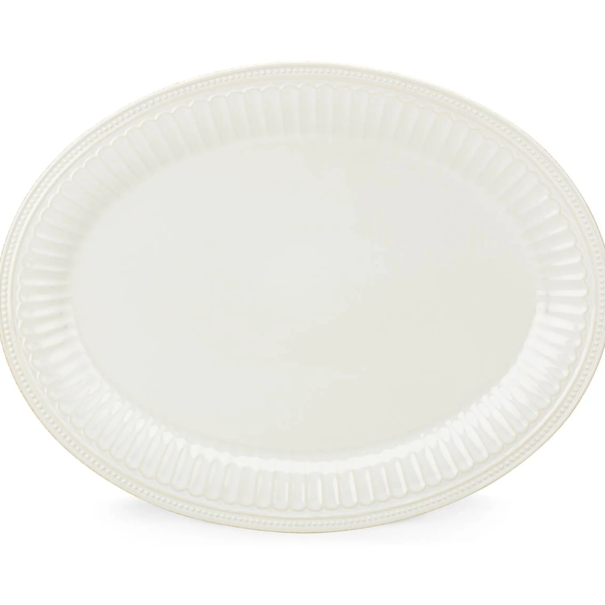 French Perle Groove White Platter