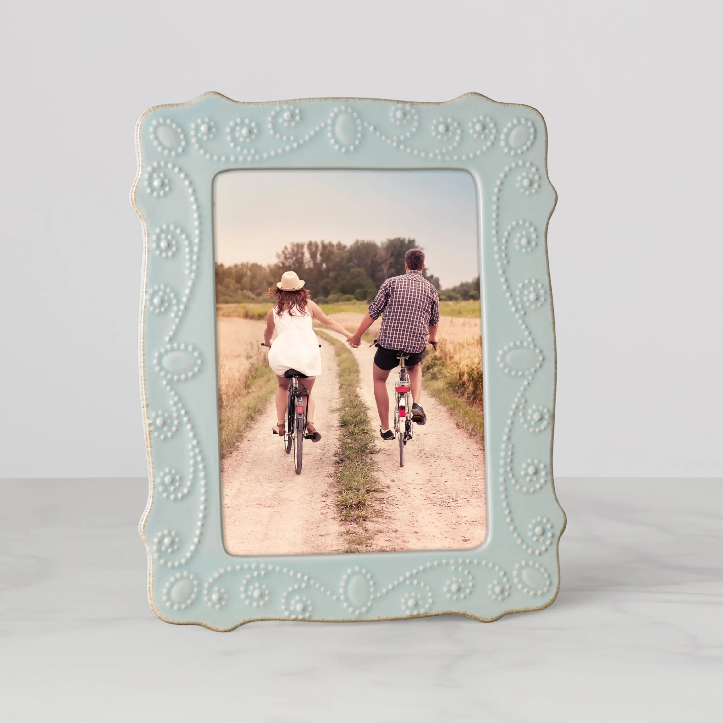 French Perle Ice Blue 5x7 Photo Frame