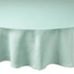 French Perle Ice Blue 70x70 Round Tablecloth