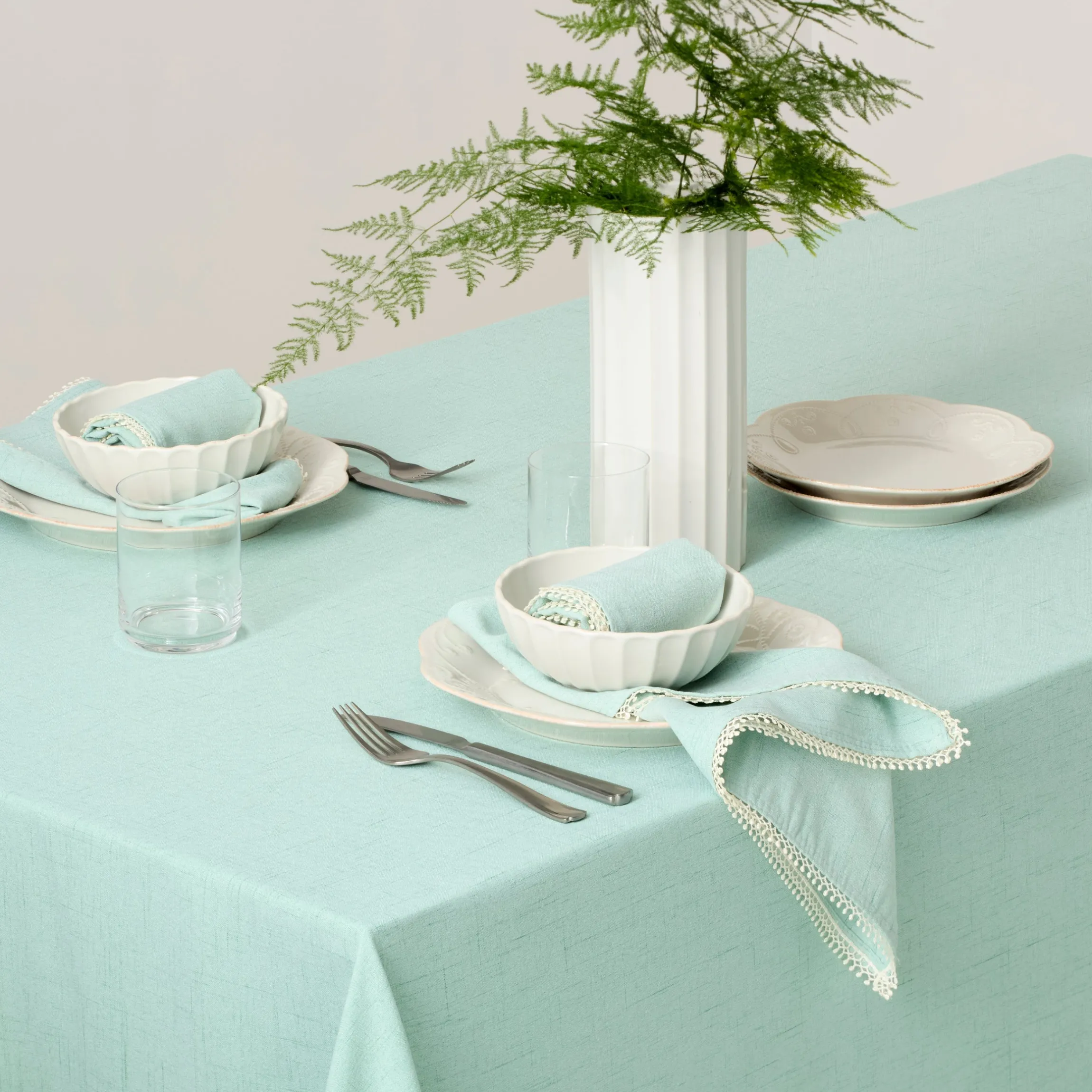 French Perle Ice Blue 60x84 Tablecloth