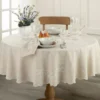 French Perle Linen Embroidered 70x70 Round Tablecloth