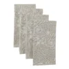 French Perle Linen Embroidered Dinner Napkins, Set of 4