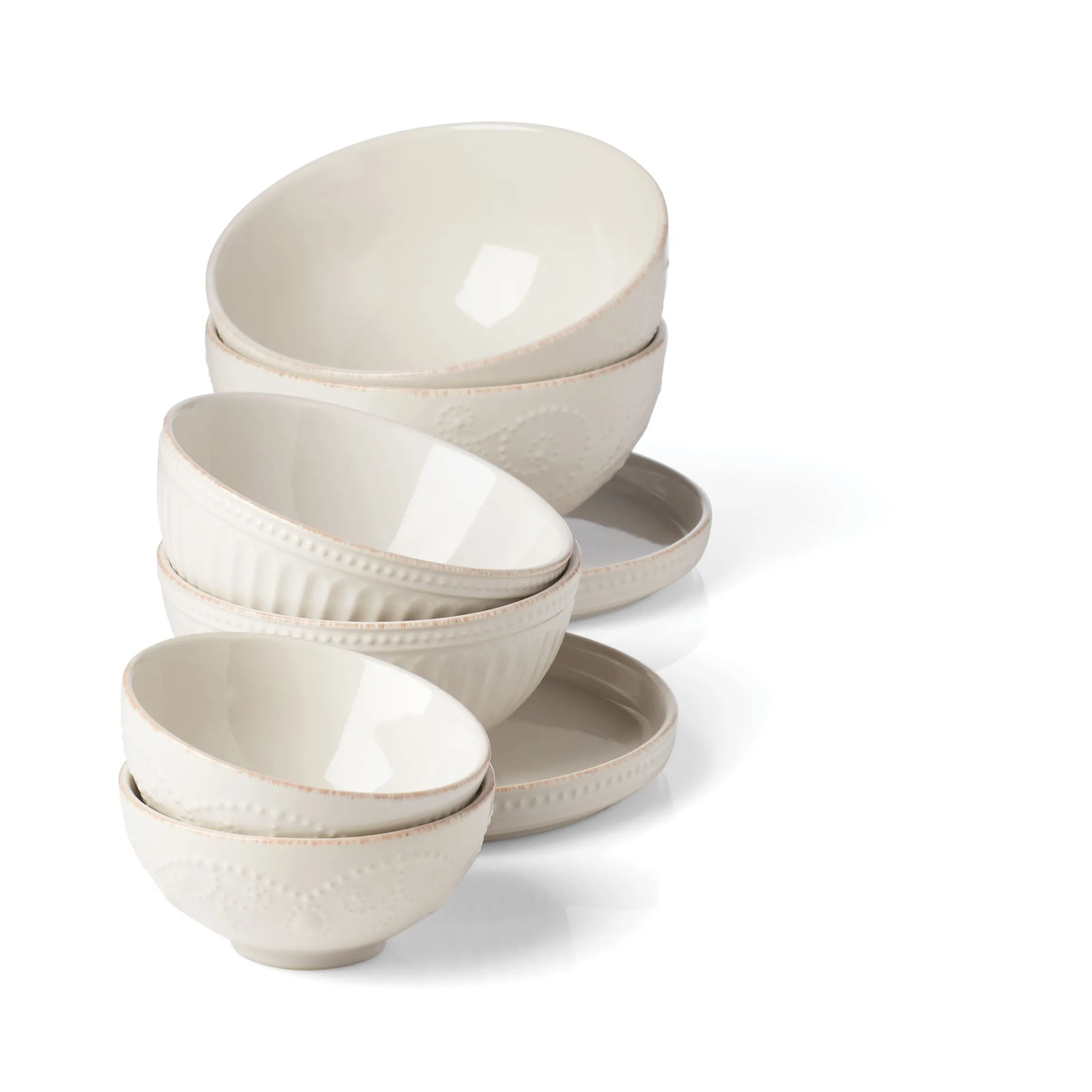 French Perle Luna 8-Piece Nesting Dinnerware Set