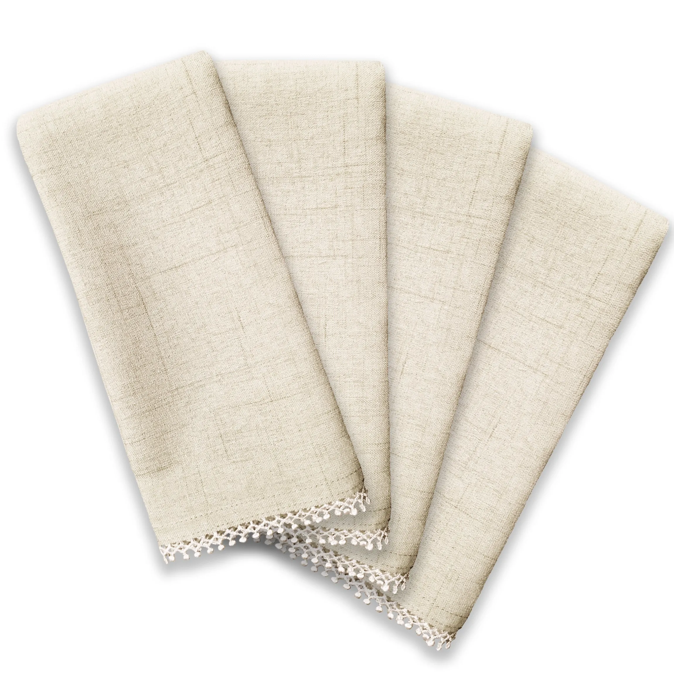 French Perle Natural 19x19 Napkins, Set of 4