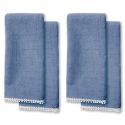 French Perle Periwinkle 19x19 Napkins, Set of 4