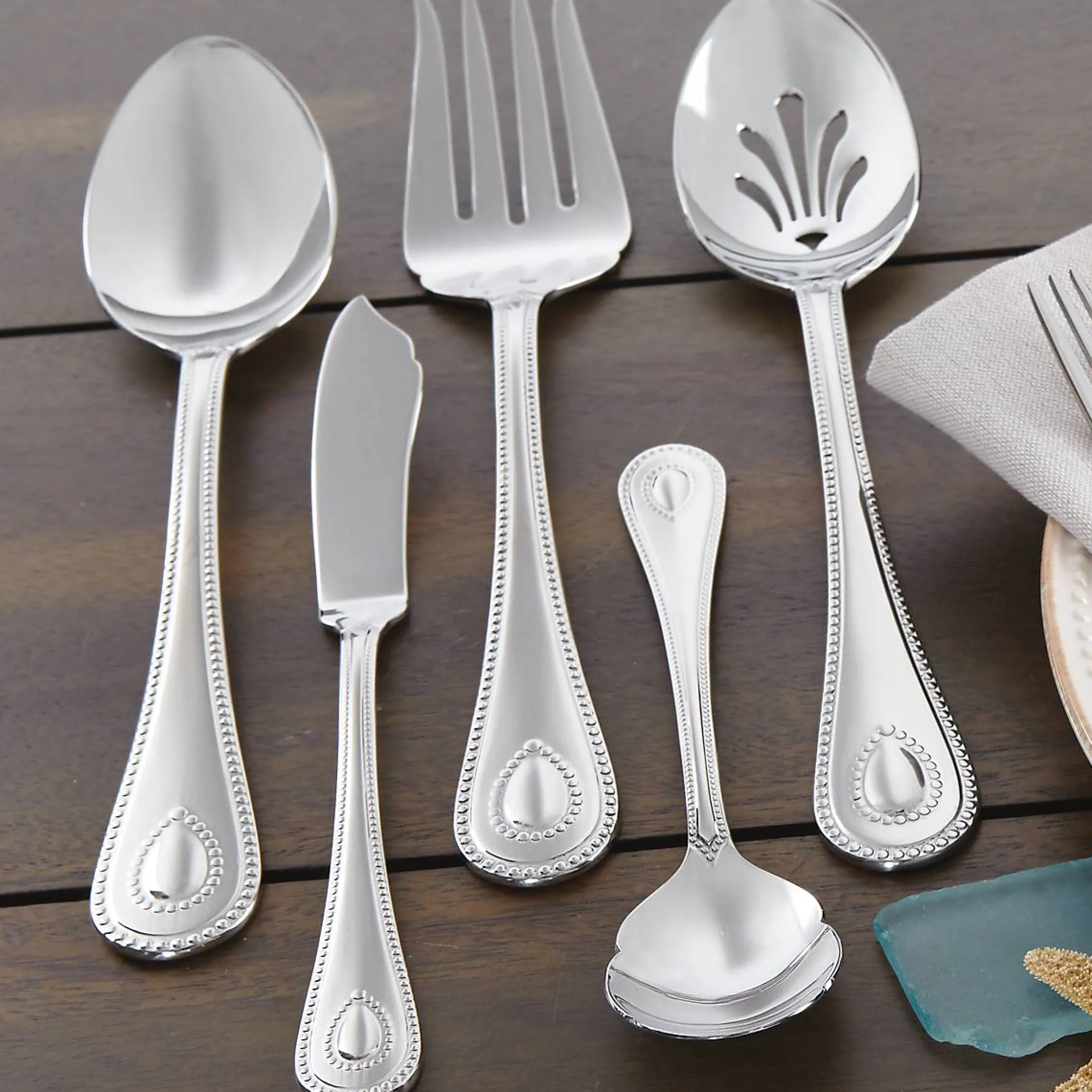 French Perle 65-Piece Flatware Set