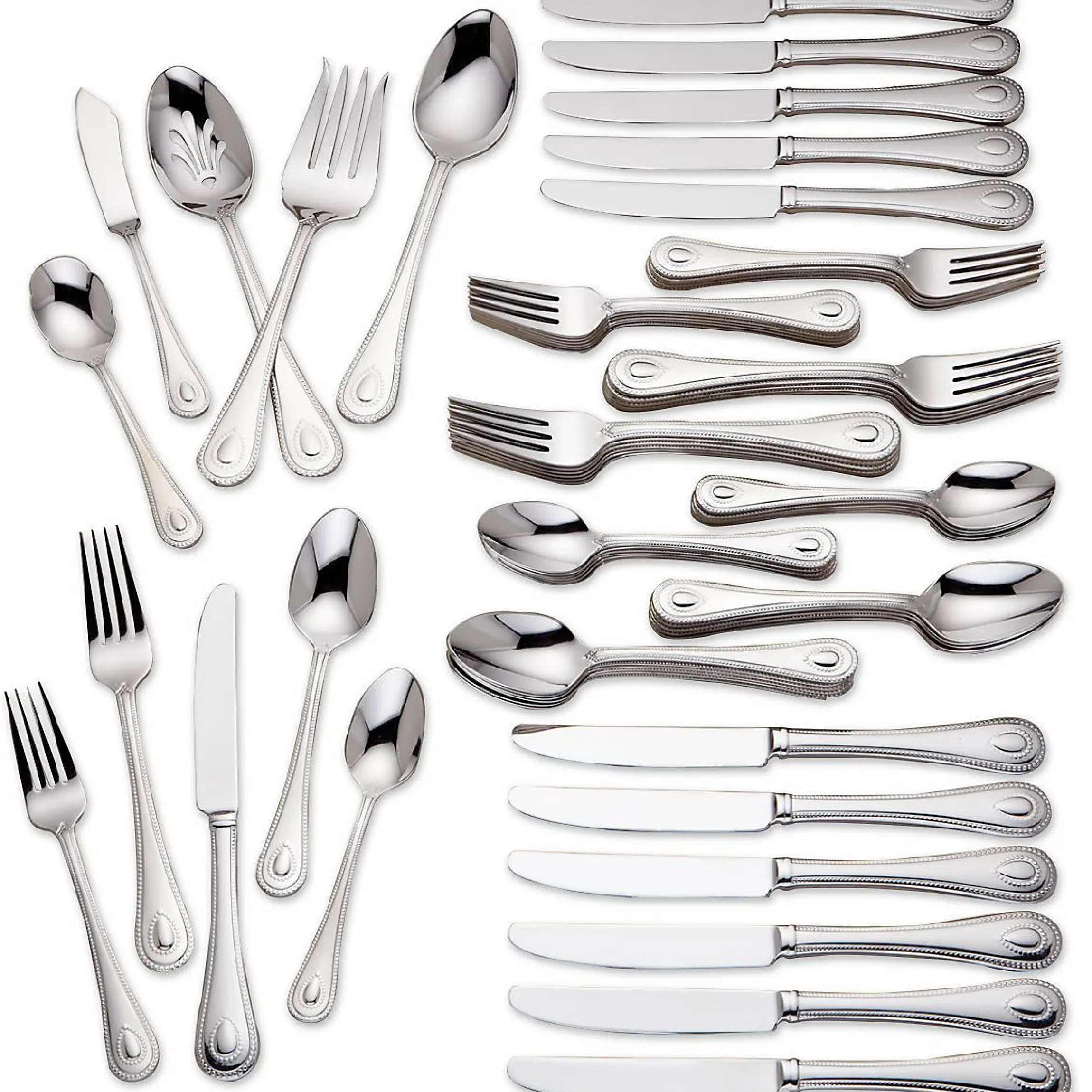French Perle 65-Piece Flatware Set