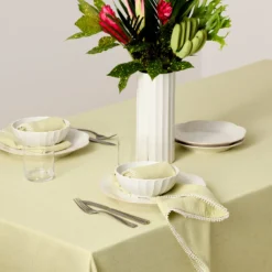 French Perle Pistachio 60x120 Tablecloth