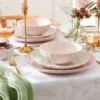 French Perle Scallop White Accent Plates, Set of 4