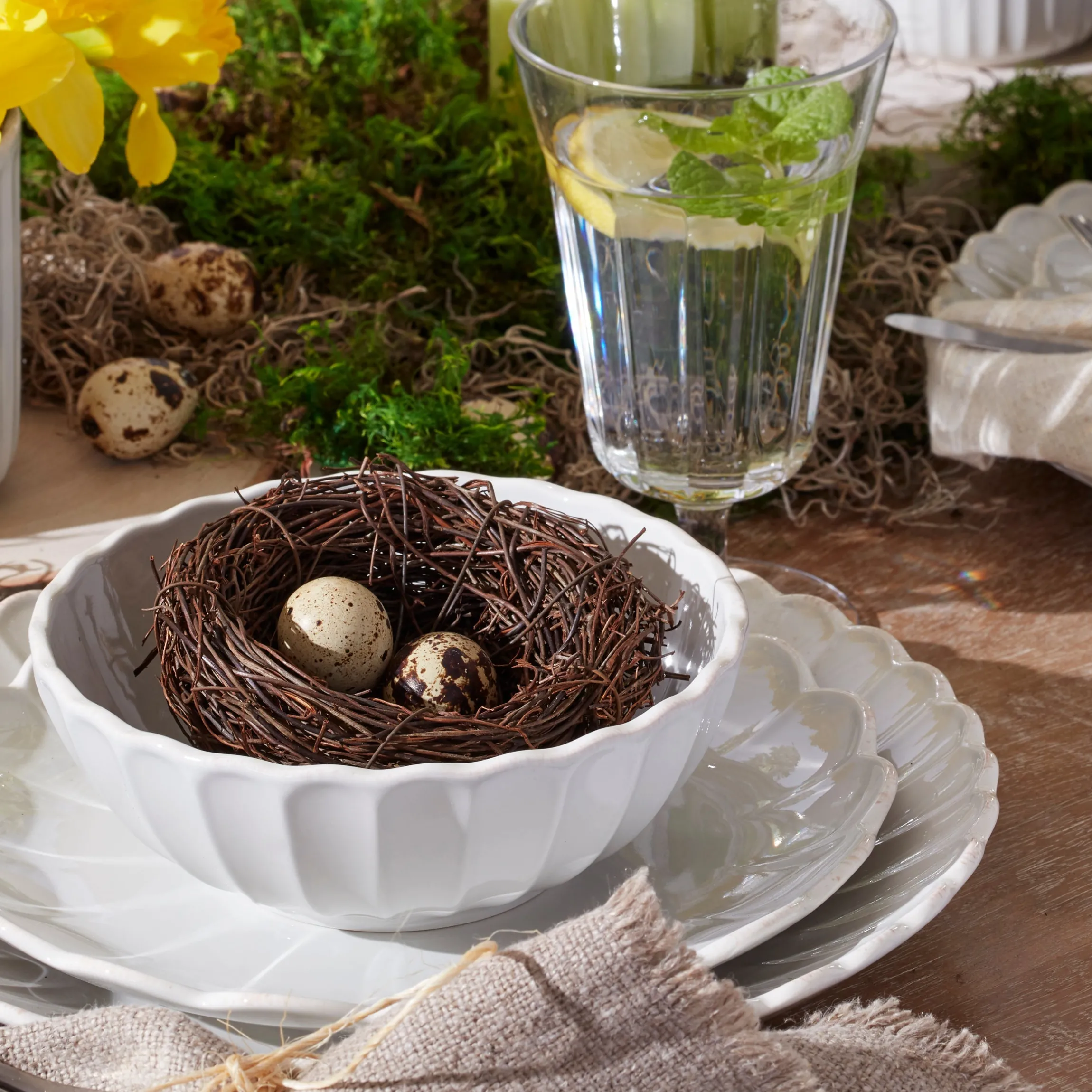 French Perle Scallop White All-Purpose Bowls, Set of 4