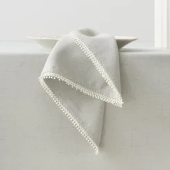 French Perle Solid Dove Grey Dinner Napkins, Set of 4