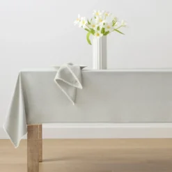 French Perle Solid Dove Grey 60x102 Tablecloth