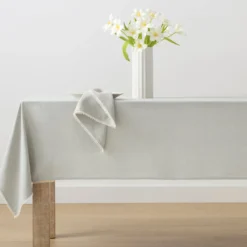 French Perle Solid Dove Grey 60x120 Tablecloth