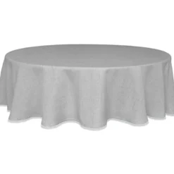 French Perle Solid Dove Grey 70x70 Round Tablecloth