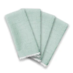French Perle Solid Ice Blue Dinner Napkins, Set of 4