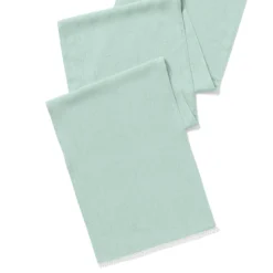 French Perle Solid Ice Blue 14x90 Table Runner